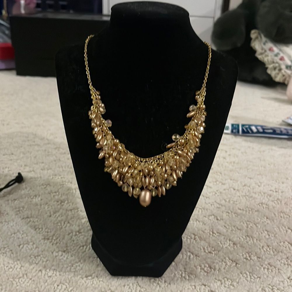 Beautiful Beaded and hold necklace